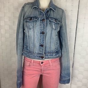American Eagle Distressed Jean Jacket Size M